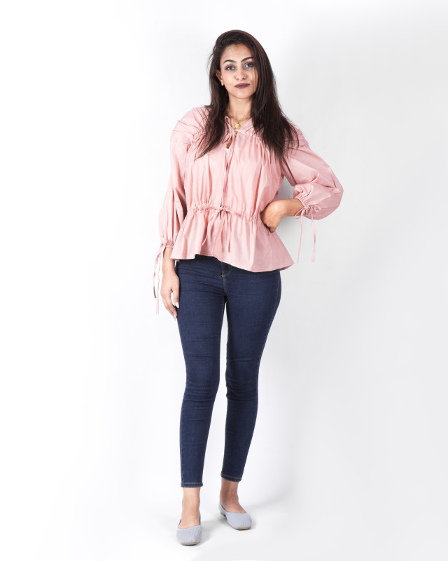 Long Sleeve Blouse - Light Pink