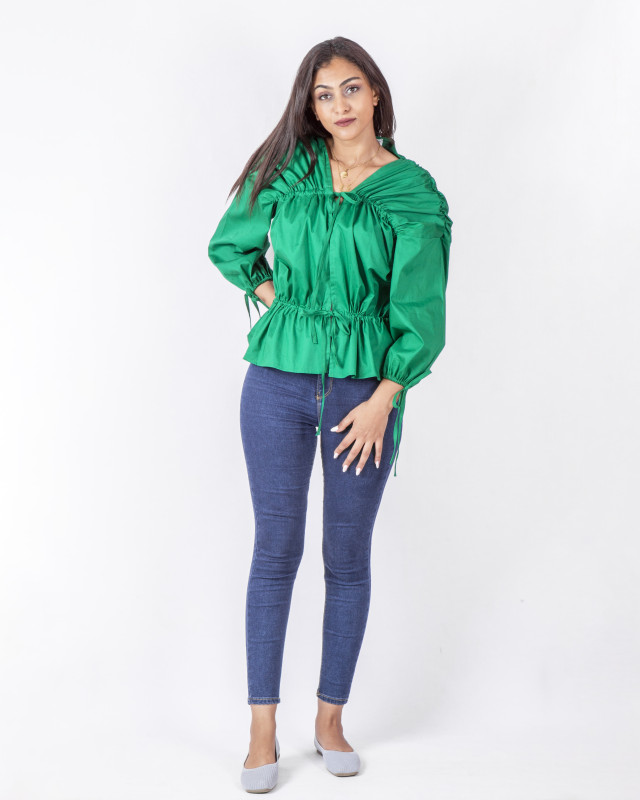 Long Sleeve Blouse - Green
