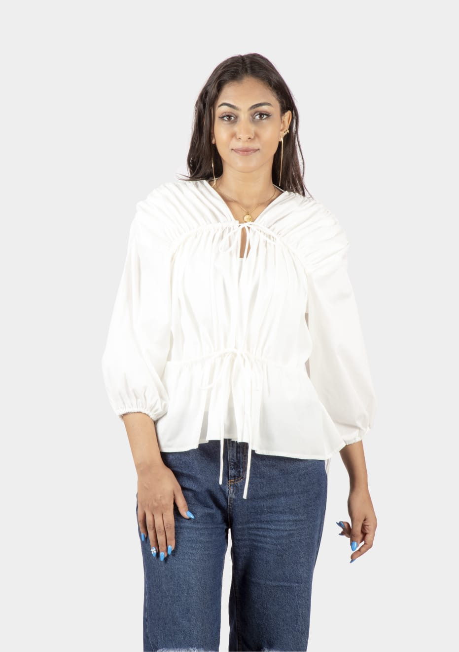 Long Sleeve Blouse - White